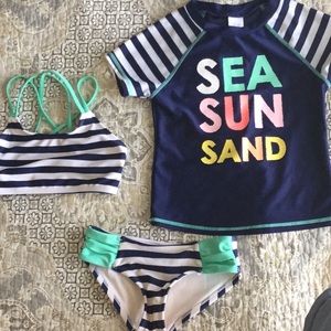 Striped Bikini with Shirt